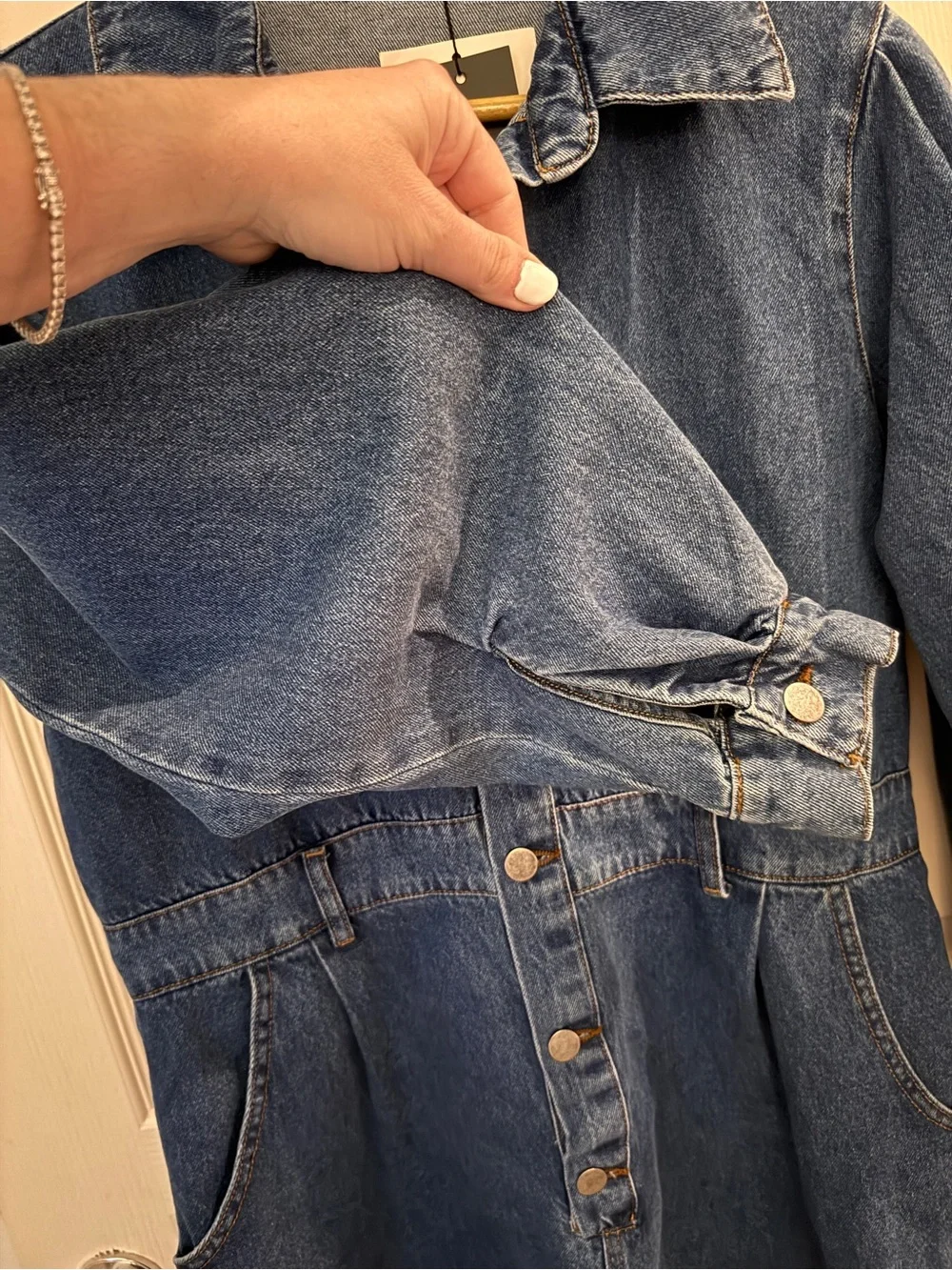 Nasty Gal Dark Blue Denim Longline Jacket - Picture 8 of 9